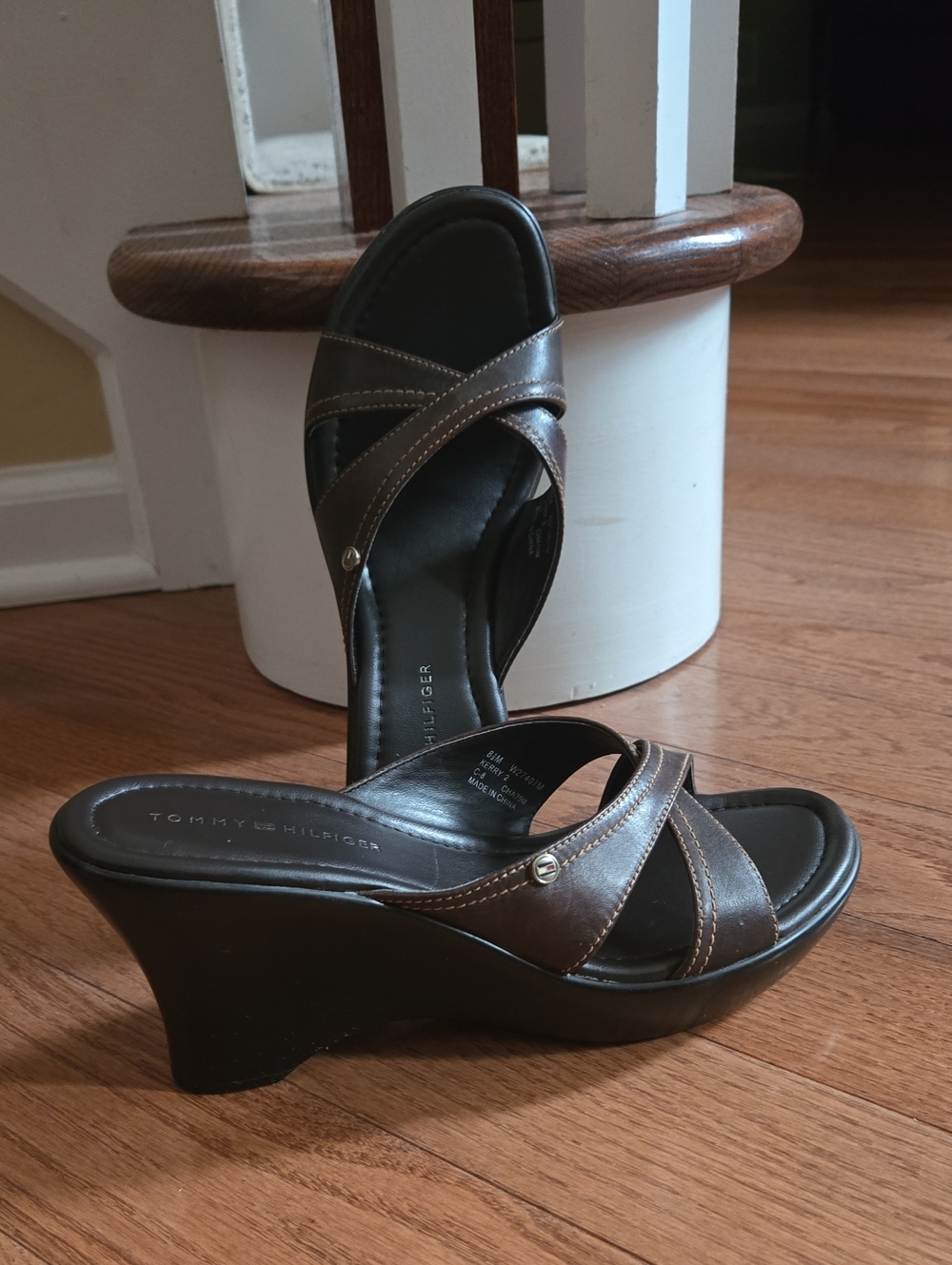 Tommy Hilfiger Brown Wedge Sandals